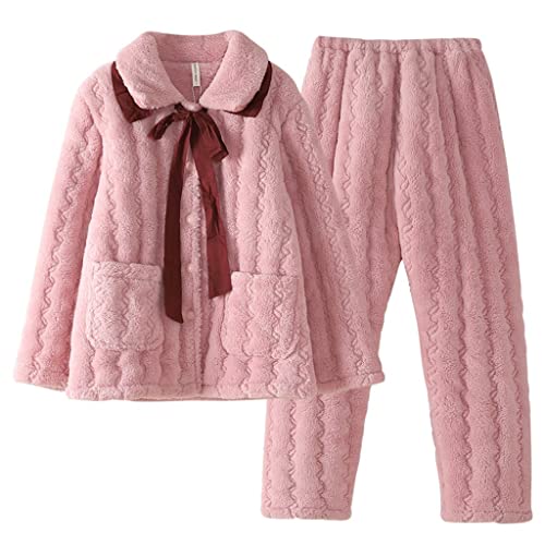 SLOPSS Frauen Pyjamas Set Herbst Winter Nachtwäsche Pyjama losen Pyjamas Nachtwäsche Erwachsene Femme Homewear von Generic