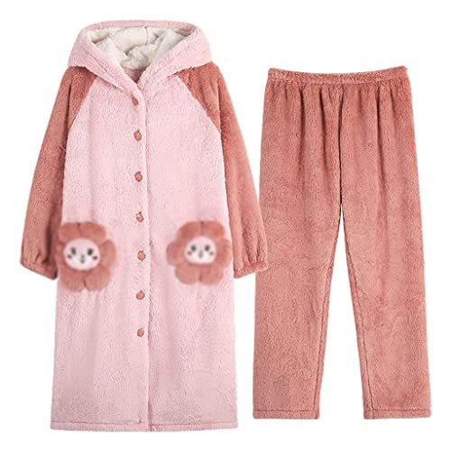 SLOPSS Lose Version Pyjama Set Intensivierung Nachtwinter -Pyjama Frauen Nachtwege Kapuzepyjama von Generic