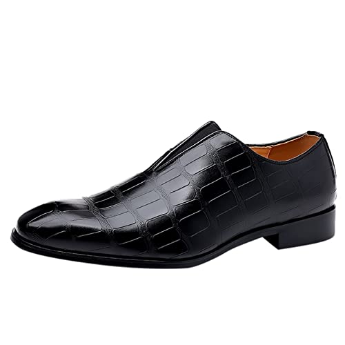 Schuhe im klassischen Stil für Herren zum Hineinschlüpfen aus PU- mit niedriger Gummisohle und Blockabsatz Snowboard Schuhe Herren 42 (Black, 42) von Generic