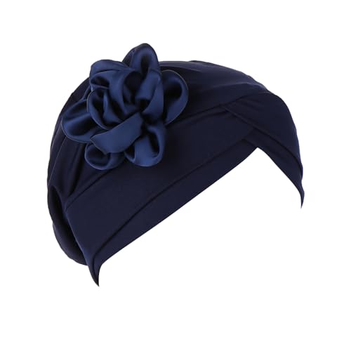 Schweißbänder Schutzhelm Eid Al Fitr Damen-Stirnband mit seitlichen Blumen, muslimisches Stirnband Basketball Handtuch (Navy, One Size) von Generic