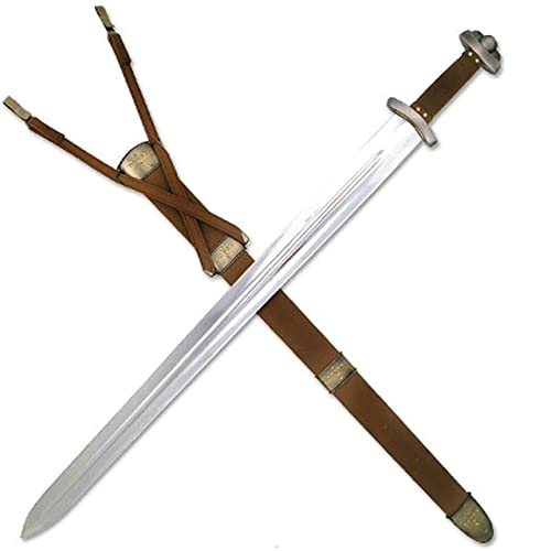 Schwert echt Metall Wikingerschwert mit Gürtel und Scheide 9SM7-290 100% handgefertigt in Toledo Spanien mit Scheide Dekoratives für Mittelalter zur Rekonstruktion oder als Geschenk von Generic