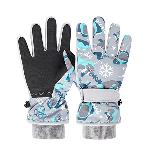 Ski Kinderhandschuhe Rocky, Flexibler Finger-Handschuh mit viel Bewegungsfreiheit, wasserbeständig, Winddicht, enganliegende Bündchen, reflektierende Drucke Warm von Generic