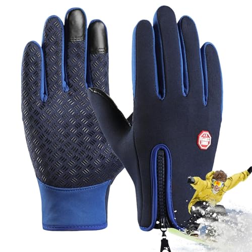 Snowboardhandschuhe Laufhandschuhe | Winddichte wasserdichte Handschuhe für die Winterheizung | Thermohandschuhe mit Reißverschluss für Radtouren von Generic