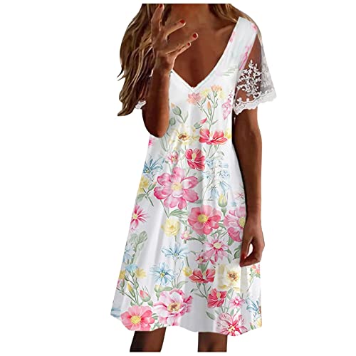 Sommerkleid Damen Leicht Meine Bestellungen Anzeigen Knielang Strandkleid Sommer Frauen Kleider Kurzarm Leichte Baumwolle Maxi Elegant Boho Sommer Lose Strand Kleid Lang Meine bestellungen anzei von Generic