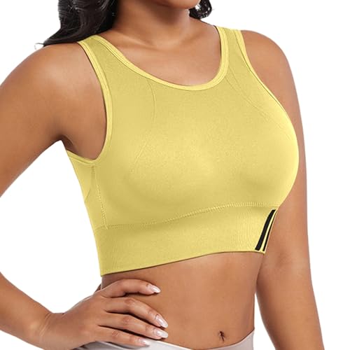 Starker Halt Bralette Damen Ohne Bügel Sport BH Damen Große Brüste Seamless BHS mit Breitem Unterbrustband Bügelloser Bra Unterstützung Unterwäsche Crop Top Minimizer Bustier für Yoga Joggen von Generic