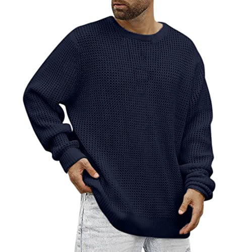 Strickpullover Herren Pullover Rundhals, Einfarbig Loose Fit Winter Mode Stretch Basic Fleecepullover Winterpullover Sweater Herren Perfekt für Wanderungen und Outdoor-Abenteuer Strickpullover Herren Pullover Rundhals, Einfarbig Loose Fit Winter Mode Stretch Basic Fleecepullover Winterpullover Sweater Herren Perfekt für Wanderungen und Outdoor-Abenteuer von Generic