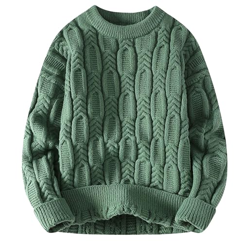 Strickpullover Herren Pullover Rundhals, Langarm Regular Fit Winter Freizeit Elastisch Basic Winterpullover Langarmshirt Fleecepullover Strickpullover Herren Zu Winterlichen Spaziergängen von Generic