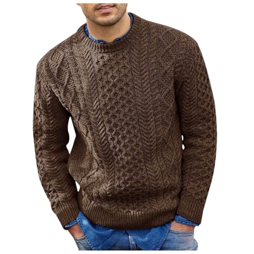 Strickpullover Pullover Rundhals Herren, Langarm Loose Fit Herbst Mode Stretch Basic Winterpullover Langarmshirt Sweater Herren Perfekt für Wanderungen und Outdoor-Abenteuer von Generic