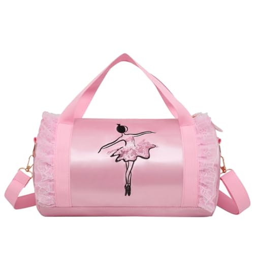 Süße Ballett-Tanztasche für Kinder, Tutu-Kleid, Tanztasche, personalisierte Tasche für Mädchen, Ballerina-Reisetasche Taschen Aufbewahrungssysteme (Pink, One Size) von Generic