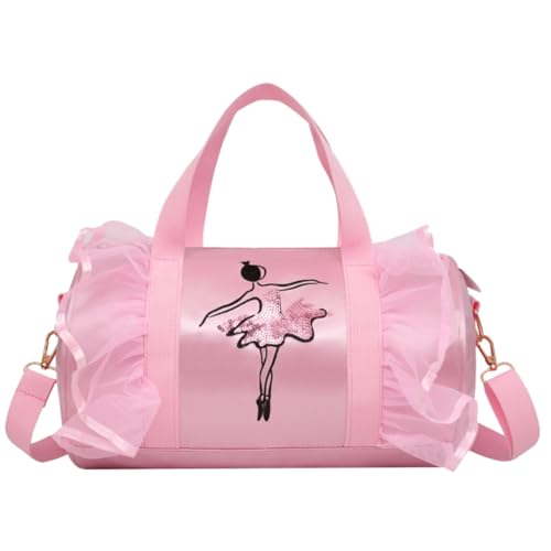Süße Ballett-Tanztasche für Kinder, Tutu-Kleid, Tanztasche, personalisierte Tasche für Mädchen, Ballerina-Reisetasche Verschlüsse Für Taschen Nähen (Pink, One Size) von Generic