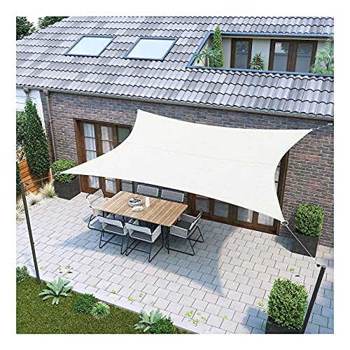 Sun Shelters 2,5 m x 3 m Sonnensegel, rechteckig, mit Seil, 98% UV-Block, wasserdicht, für Terrasse, Balkon, Party und Hof, weiß 20752075 von Generic