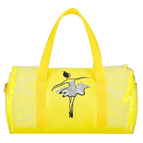 Taschen/Strand Taschen Süße Ballett-Tanztasche für Kinder, Tutu-Kleid, Tanztasche, personalisierte Tasche für Mädchen, Ballerina-Reisetasche Schlupfhosen Damen Mit Taschen (Yellow, One Size) von Generic