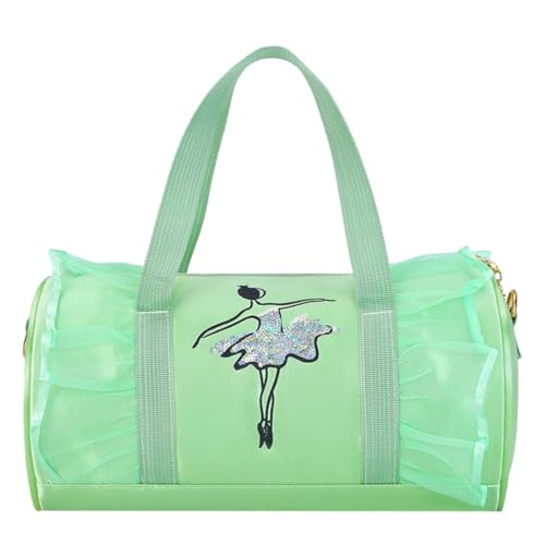 Taschen Drachen Süße Ballett-Tanztasche für Kinder, Tutu-Kleid, Tanztasche, personalisierte Tasche für Mädchen, Ballerina-Reisetasche Henkel Für Taschen Metall (Green, One Size) von Generic