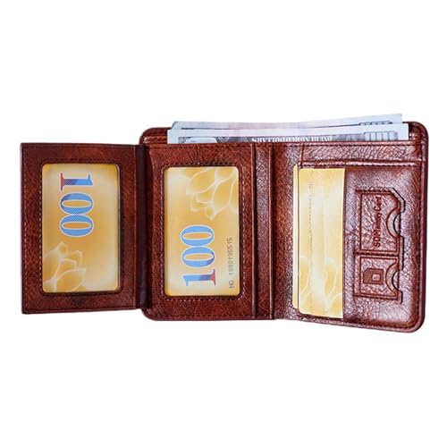 Taschengeldbörse für Herren, Kartenetui aus PU-Leder - Kurze Geldbörse für Herren mit großem Fassungsvermögen und RFID-Blockierung | Vintage Herren-Clutch-Geldbörse mit mehreren Kartenfächern, kurze B von Generic