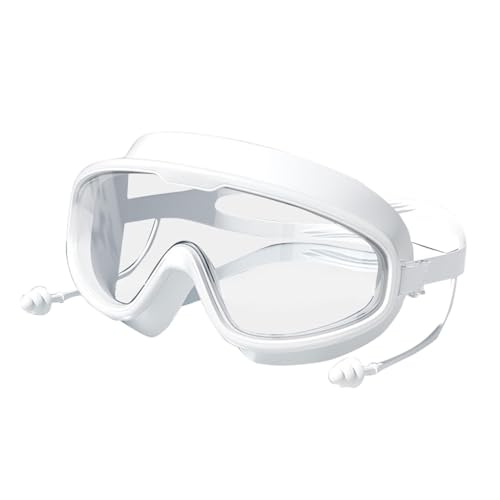 Taucherbrille Erwachsene , 180° Weitwinkel Taucherbrille, Gehärtetem Glas Tauchmaske Erwachsene, Auslaufsichere Schwimmbrille mit Nasenschutz für Schwimmen, Tauchen & Schnorcheln (Weiß) von Generic