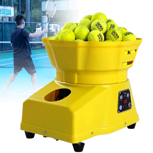 Tennisballmaschine Tennisballwerfer 7-Gang-Geschwindigkeitseinstellung Tragbar mit Oszillation Ballwerfer Tennis-Serviermaschine Oben und unten Präzise und effizient 30 Bälle groß von Generic