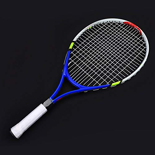 Tennisschläger, 58,5 X 26 cm, Aluminiumlegierung, Einzel-Tennisschläger, Tennisschläger, Kinder-Tennisschläger mit Tragetasche für Kinder-Trainingsübungen (Blue) von Generic