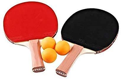Tischtennis-Set mit Premium Tischtennisschläger und Bällen | inkl. 2 Paar Schläger und 3 Ping Pong Bälle für Familienaktivität Schule & Sportclub Indoor & Outdoor Spaß von Generic