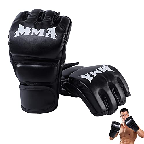 Trainingshandschuhe - Boxhandschuhe Herren | Shock Pad Handschuhe für Männer und Frauen, Kickboxhandschuhe mit offenen Handflächen, Boxhandschuhe, Muay Thai von Generic