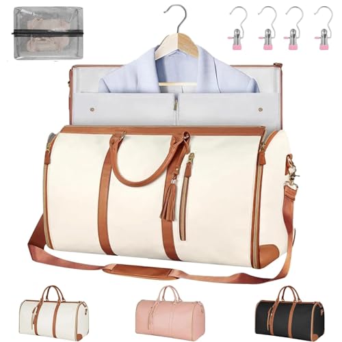 Travluxe Faltbare Reisetasche, Travelher Foldable Clothing Bag, 2024 New Garment Duffle Bags for Travel (Beige) von Generic