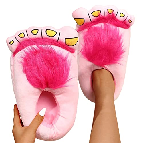 Unisex Erwachsene Hobbit Füße Hausschuhe Halbling Plüsch-Pantoffeln Damen Herren, Pink, Einheitsgröße von Generic