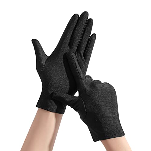 Unisex Ice Sensation Sonnenschutzhandschuhe Ice Silk Outdoor Angeln Reithandschuhe Handschuhe Damen Fell (Black, One Size) von Generic