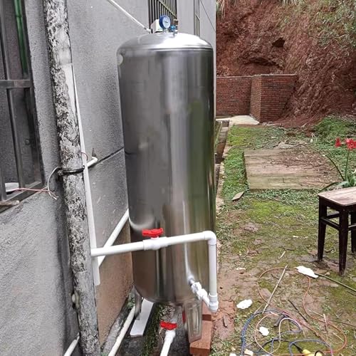 Vertikaler Druckbehälter Für Brunnen Große Kapazität Langlebiger Edelstahl Blasentank Ideal Für Effiziente Wasserspeicherlösungen Druckbehälter Für Küchen Campus,Silber,700L von Generic