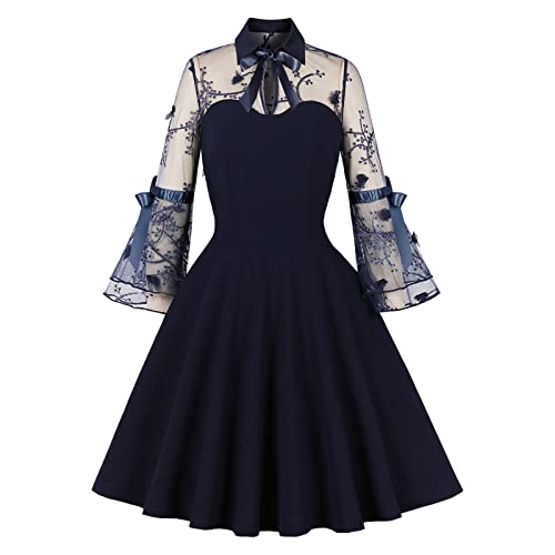 Viktorianisches Kleid Damen, Halloween Kleid Damen Flared Ärmel ​​Festlich Dress Renaissance Partykleid Piraten Partykleid Barock Freizeitkleider Retro ​​Festlichkleid Lagenlook Etuikleid von Generic