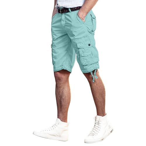 Vintage Herren Cargo Shorts Bermuda Chino Jeans Kurze Hosen Stretch Jogger Cargo Shorts Slim-Fit Freizeithose Mit Taschen Bermuda Vintage Casual Kurz Hose Kurze Hose Herren von Generic