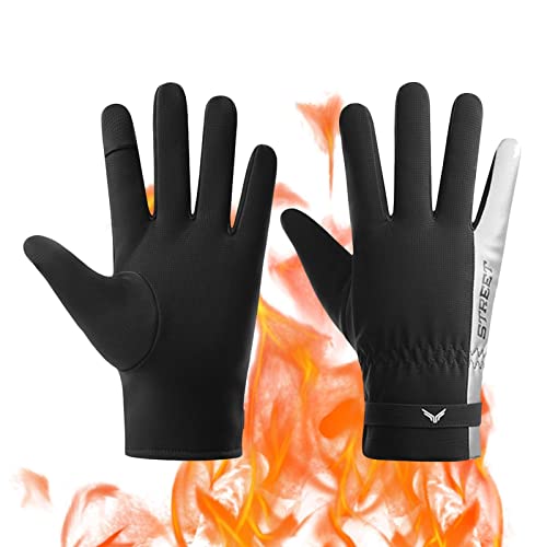 Warme Handschuhe für kaltes Wetter, reflektierende, wasserdichte Winterhandschuhe für Männer, Touchscreen, Laufen, Thermofahren, warme Outdoor-Sport-Handschuhe zum Autofahren, Laufen, Radfahren, SMS von Generic