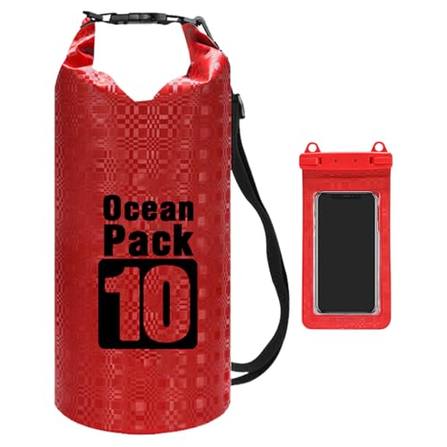 Wasserdichte Tasche – Aufbewahrungstasche für Reisen – Roll Top Storage Spckpack für Camping im Freien ideal für Tage am Strand, Abfahrten beim Rafting, rot, Fare riferimento alla descrizione, Siehe von Generic