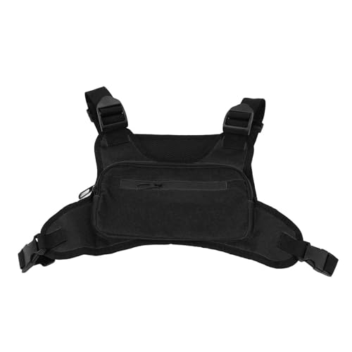 Weste-Brusttasche, Robuste Outdoor-Sport-Brustweste-Tasche mit Großer Kapazität Zum Radfahren (Black) von Generic