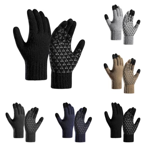 Winterhandschuhe Touchscreen Handschuhe Strick Fingerhandschuhe Sport Warm und Winddicht Winterhandschuhe für Skifahren Radfahren und SMS, Winterhandschuhe Geeinget für Damen und Herren von Generic