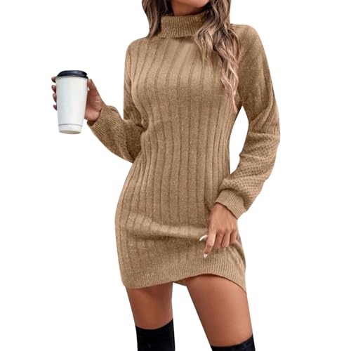 Winterkleid Damen Langarm Winterkleid, Lang Große Größen Strickkleid, Freizeit Herbst Herbstkleid, Übergroß Moderne Pullikleid, Warm Dress Oversize Pullover Kleid Winter Herbstkleid von Generic