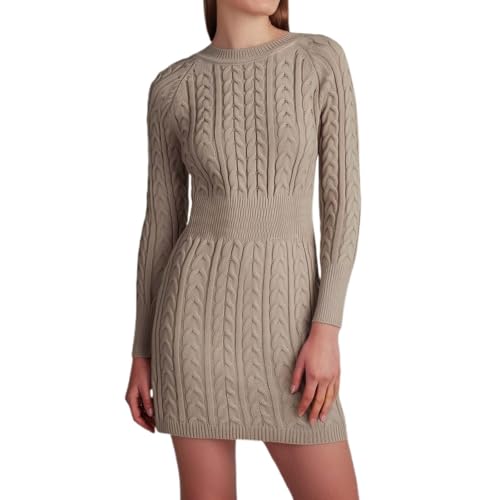 Winterkleider Damen Langarm Herbstkleid, Lang Große Größen Strickkleid, Warm Elegant Winterkleid, Kuscheliger Herbst Pullikleid, Moderne Kleid Tunika Pullover Wickelkleid Übergroß Kleider von Generic