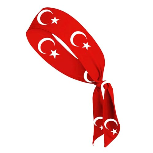Workout-Stirnband, Sport-Stirnbänder,Schweißband mit Türkei-Flagge zum Laufen | Atmungsaktives Haarband zum Binden für Radfahren, Yoga, Tennis und Laufen von Generic