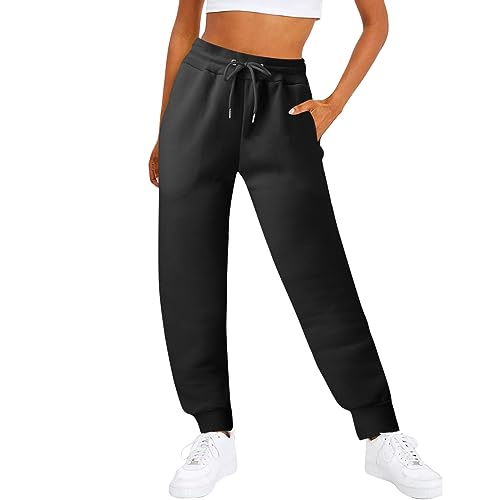 Yogahose Damen Wide Leg Mit Taschen Stoffhose Jogginghose Dünne Elastischem Bund Gummizug Sporthose Freizeithose Große Größen Weite Sommerhose Musselin Schlupfhose Fitness Damenhose Jogpants Palazzo von Generic