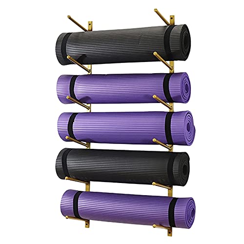 Yogamatten-Aufbewahrungsregal, Yogamatten-Wandhalterung, Aufbewahrungsregal, 6-stufiges Metall-Yogamatten-Display, multifunktionale Sportzubehör-Aufbewahrung für Schaumstoffrollen von Generic
