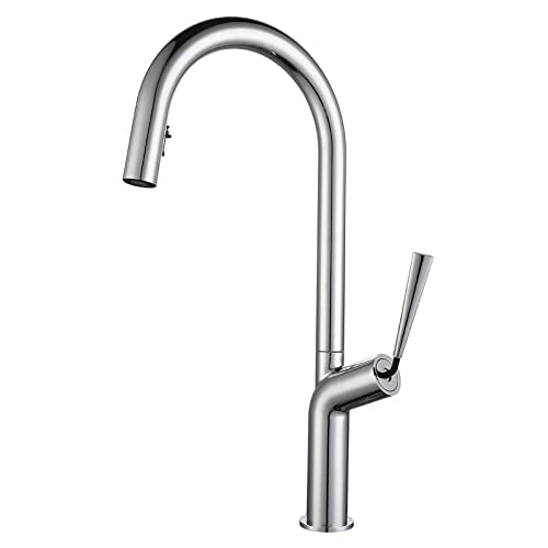 ZLLFHS Auszug ° Drehspüle Wasserhahn mit doppelte Funktion versteckte Pulldown Spray Head Messing Einer Griff Heißer und kalter Küchenmischer, schwarz von Generic