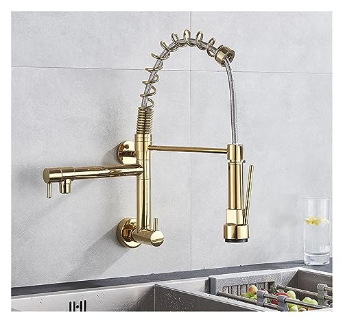 ZLLFHS Chrom Pull Kitchen EIN kaltes Wasser mit Zwei Wandmontage 360 ​​Rotation Badezimmerhahn (matt schwarz) von Generic