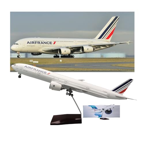 ZXGGASG Air France B777 142 Flugzeugmodell Voice-Control abnehmbar Abnehmbarer Fahrwerkskollektible Desktop-Display-Luftfahrt-Enthusiasten Geschenk für Erwachsene (mit Licht) von Generic