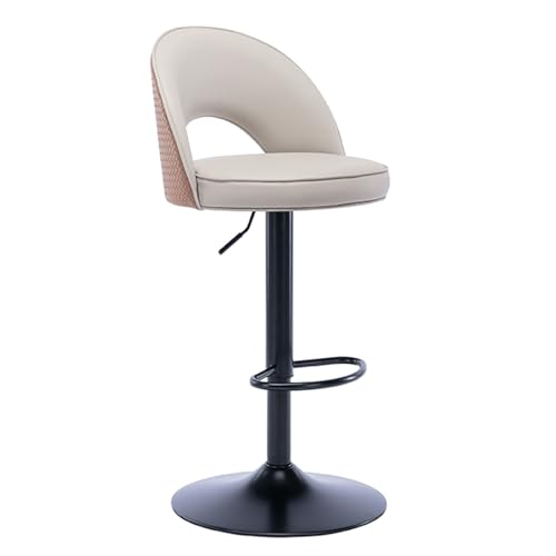 ZYFSHA Adjustable Stools Swivel Chairs, Backrest Barstools for Kitchen and Dining Room (Color Grey, Size 45-55cm) von Generic