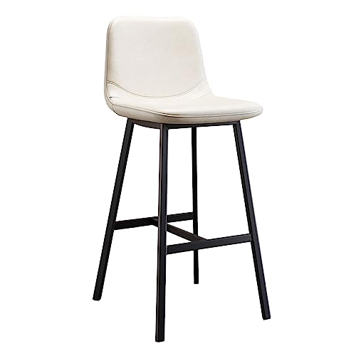 ZYFSHA Back Bar Height Barstools, hohe Barhocker Theke Counterhocker Kücheninselpolsterstühle mit Metallbeinen für Home Bar/Pub, 1PC (Weißhöhe 75 cm) von Generic