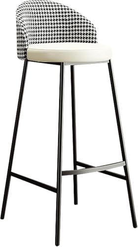 ZYFSHA synthetische Lederzählerhöhe Barhocker mit niedrigem Rücken und Fußstütze, Kücheninsel Counter Bar High Stuhl, 26/30 Zoll (weiße 1Ps) von Generic