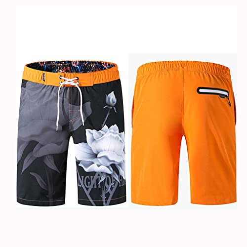 ZYYZDM Men's Printing Quick Dry Shorts Surf Swim Trunk Running Sports Shorts Medium Length Boardshorts for Beach Vacation Leisure von Generic