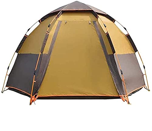 Zelt, Camping-Popup-Setup, hydraulisch verdickt, regenfest, geeignet für 5–8 Personen, Camping, Reisen, Farbe: Gelb von Generic