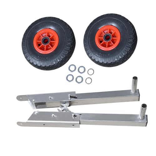 Boat Launching Wheels - Foldable Steel Support Roller, Portable Trailer Wheel | Compact Size Detachable Motor Bracket with Sturdy Build, Easy Rolling System for Kajak Canoe Inflatable Dock Mobili von Genérico