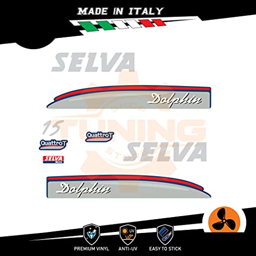 Generico Aufkleber-Set für Außenbordmotor, Selva 15 PS, Version Dolphin A von Generico