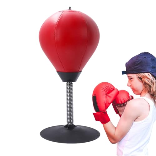 Schreibtisch-Boxsack: lustiger Boxsack mit Saugnapf und Pumpe | Tisch-Boxball aus PVC für Kinder | Schreibtisch-Boxsack zur Linderung von Stress | Trainingsausrüstung mit Sack von Genérico