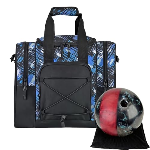 Générique Bowling Ball Tote Bag, Multifunctional Handbag, Bowling Ball Carrier, Padded Interior, Adjustable Strap, Fits, Shoes, Towel, Travel Friendly, 40,6 x 30,5 cm, Schwarz, Single von Générique